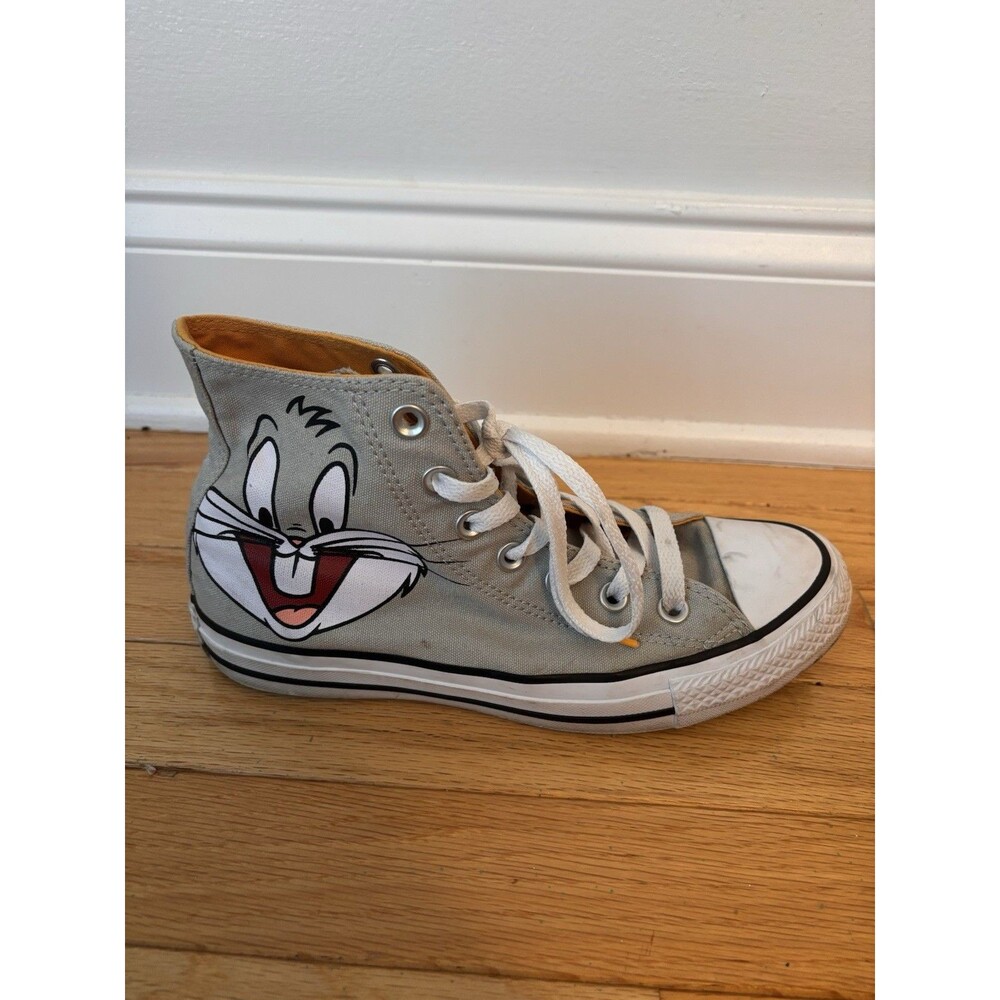 Converse x Looney Tunes Bugs Bunny Chuck Taylor High Top Gray Mens 5 W7 - Picture 6 of 12